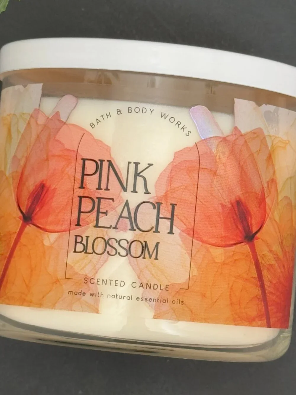 BBW Pink Peach Blossom Bath & Body Works 3 Wick Candle